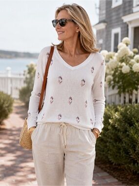 WHBM lightweight Embellished Pullover Sweater size XS